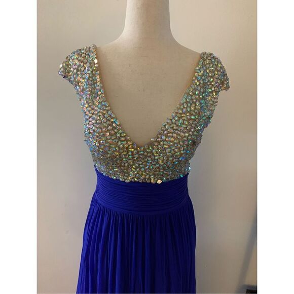 Prom dress blue  long blue dress prom or fancy dress up event size 6 - Picture 2 of 6